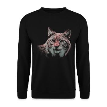 le lynx sauvage chat sauvage - Sweat-shirt Unisexe - noir - Devant - Alina (178cm) & Michal (187cm)