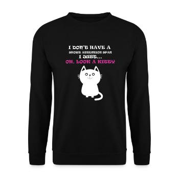 kitty Funny t-shirts - Unisex Sweatshirt - black - Front - Alina (178cm) & Michal (187cm)