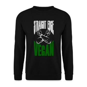 Straight Edge Vegan - Unisex Sweatshirt - black - Front - Alina (178cm) & Michal (187cm)