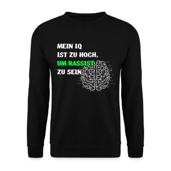 gegen Rassismus, Gegen Nazis, gegen Rechts, - Unisex Pullover - Schwarz - Vorne - Alina (178cm) & Michal (187cm)