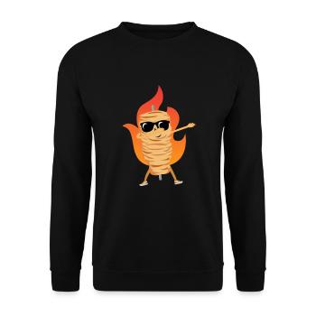 Tamponner kebab doner drôle cool brochet - Sweat-shirt Unisexe - noir - Devant - Alina (178cm) & Michal (187cm)