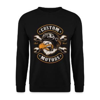 Chopper, Mottorrad, Biker, Adler - Unisex Sweatshirt - black - Front - Alina (178cm) & Michal (187cm)