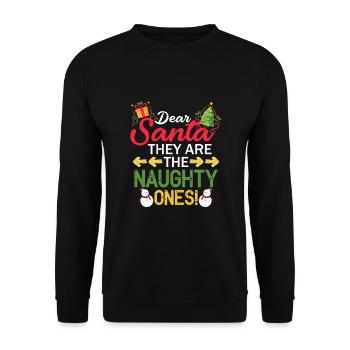 Cher Père Noël, ils sont les vilains cadeaux - Sweat-shirt Unisexe - noir - Devant - Alina (178cm) & Michal (187cm)
