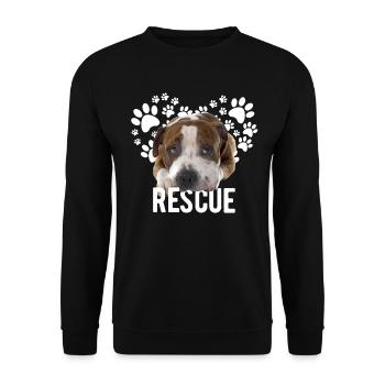 Mignon Pitbull Chien de sauvetage - Sweat-shirt Unisexe - noir - Devant - Alina (178cm) & Michal (187cm)