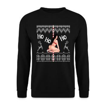 Sexy Christmas Ugly Christmas Naughty Gift - Unisex Sweatshirt - black - Front - Alina (178cm) & Michal (187cm)