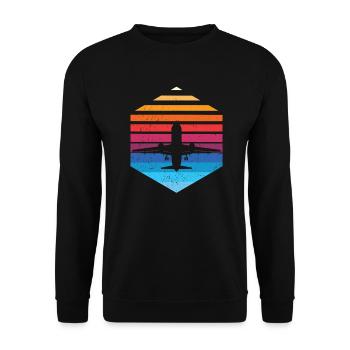 avion - Sweat-shirt Unisexe - noir - Devant - Alina (178cm) & Michal (187cm)