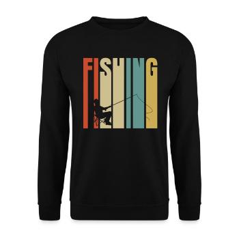 Fischen - Unisex Pullover - Schwarz - Vorne - Alina (178cm) & Michal (187cm)