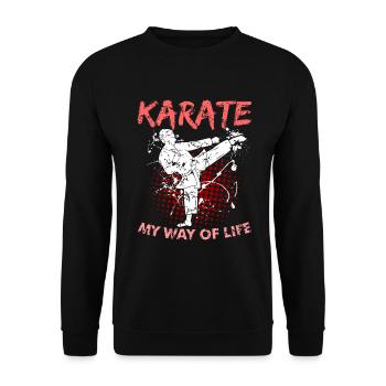 Karate - Unisex Pullover - Schwarz - Vorne - Alina (178cm) & Michal (187cm)