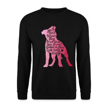 Pitbull Seelen - Unisex Pullover - Schwarz - Vorne - Alina (178cm) & Michal (187cm)