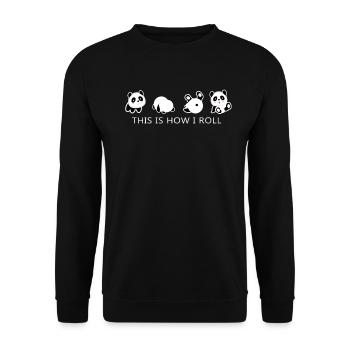 Panda Panda's Gift Ours de la Forêt Doux - Sweat-shirt Unisexe - noir - Devant - Alina (178cm) & Michal (187cm)