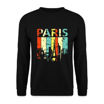 Paris - Unisex Sweatshirt - black - Front - Alina (178cm) & Michal (187cm)