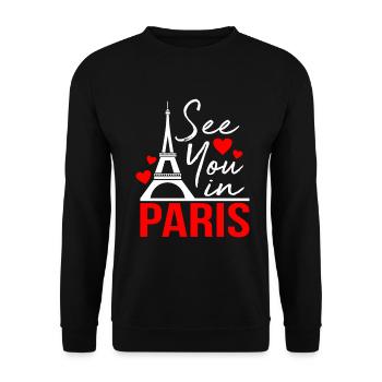 Paris - Unisex Sweatshirt - black - Front - Alina (178cm) & Michal (187cm)
