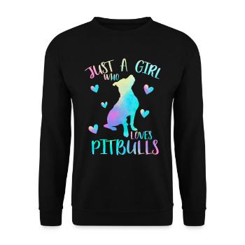 Juste une fille qui aime les pitbulls - Pitbull - Sweat-shirt Unisexe - noir - Devant - Alina (178cm) & Michal (187cm)