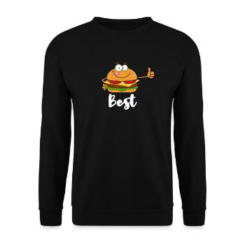 Burger Hamburger - Unisex Sweatshirt - black - Front - Alina (178cm) & Michal (187cm)