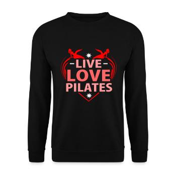 Pilates - Sweat-shirt Unisexe - noir - Devant - Alina (178cm) & Michal (187cm)