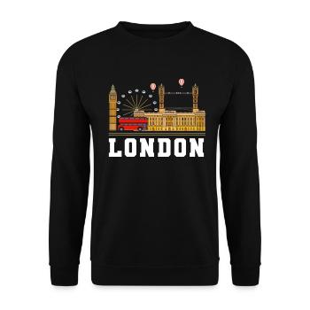 Londres - Sweat-shirt Unisexe - noir - Devant - Alina (178cm) & Michal (187cm)