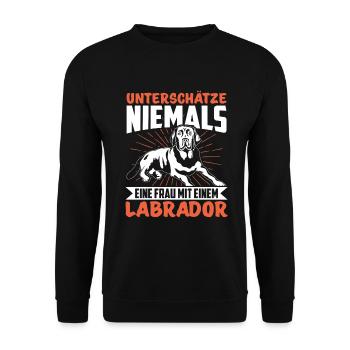 Labrador - Unisex Pullover - Schwarz - Vorne - Alina (178cm) & Michal (187cm)