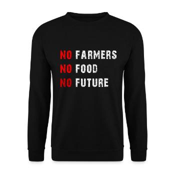 No Farmers No Food No Future Bauer Landwirt - Unisex Pullover - Schwarz - Vorne - Alina (178cm) & Michal (187cm)