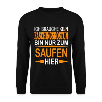 Faschingskostüm Fasching Karneval Kostüm Lustig - Unisex Pullover - Schwarz - Vorne - Alina (178cm) & Michal (187cm)