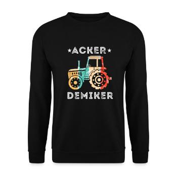 Farmer Tracktor Landwirtschaft Geschenk - Unisex Pullover - Schwarz - Vorne - Alina (178cm) & Michal (187cm)