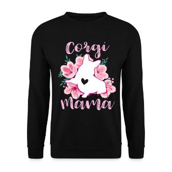 Corgi Mama - Unisex Pullover - Schwarz - Vorne - Alina (178cm) & Michal (187cm)