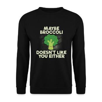 broccoli - Unisex Sweatshirt - black - Front - Alina (178cm) & Michal (187cm)