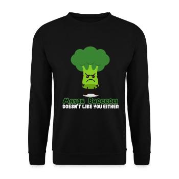 broccoli - Unisex Sweatshirt - black - Front - Alina (178cm) & Michal (187cm)