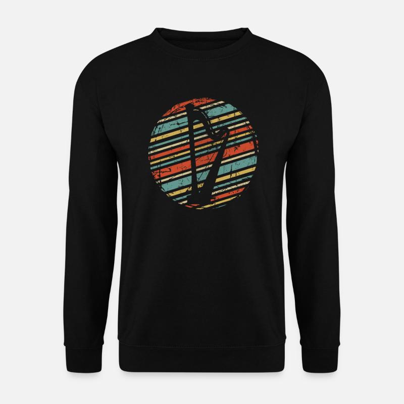 Harfe Musikinstrument Spieler Geschenkidee - Unisex Pullover - Schwarz