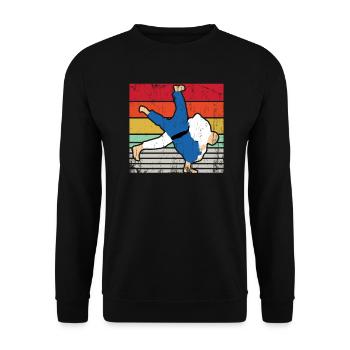 judo - Unisex Sweatshirt - black - Front - Alina (178cm) & Michal (187cm)