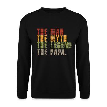 Papa The Man The Myth The Legend Father's Day gift - Unisex Sweatshirt - black - Front - Alina (178cm) & Michal (187cm)