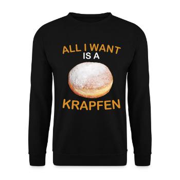 Krapfen Fan - Unisex Pullover - Schwarz - Vorne - Alina (178cm) & Michal (187cm)
