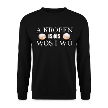 Krapfen Faschingskrapfen Kropfen Kropfn - Unisex Pullover - Schwarz - Vorne - Alina (178cm) & Michal (187cm)