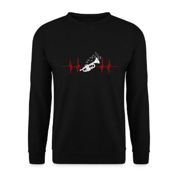 Trumpet Play Trumpet Band Gift - Unisex Sweatshirt - black - Front - Alina (178cm) & Michal (187cm)