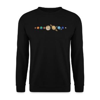 Universum Planeten - Unisex Pullover - Schwarz - Vorne - Alina (178cm) & Michal (187cm)