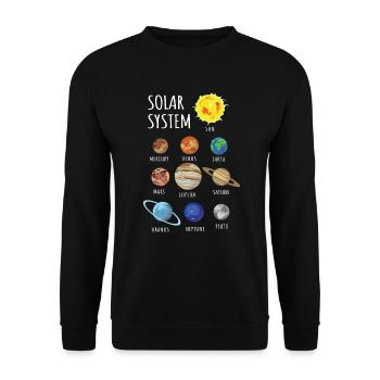 Planètes univers - Sweat-shirt Unisexe - noir - Devant - Alina (178cm) & Michal (187cm)