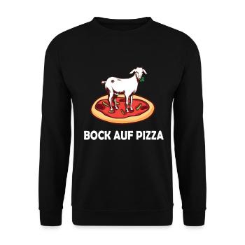 Lustiges Pizza Design Pizza lover Essen - Unisex Pullover - Schwarz - Vorne - Alina (178cm) & Michal (187cm)