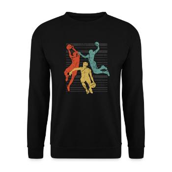 Basketball Basketballer Basketballmannschaft Gesch - Unisex Pullover - Schwarz - Vorne - Alina (178cm) & Michal (187cm)