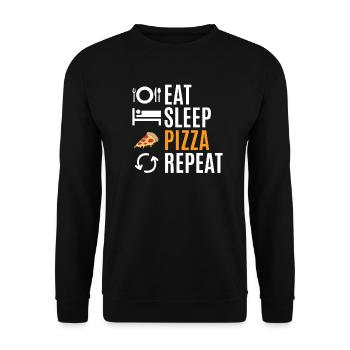 pizza - Sweat-shirt Unisexe - noir - Devant - Alina (178cm) & Michal (187cm)