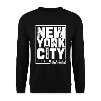 New York - Unisex Pullover - Schwarz - Vorne - Alina (178cm) & Michal (187cm)