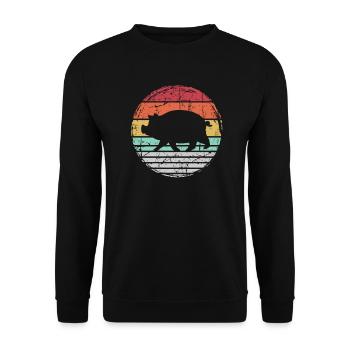 porc - Sweat-shirt Unisexe - noir - Devant - Alina (178cm) & Michal (187cm)