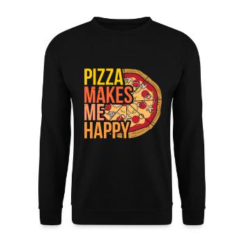 pizza - Sweat-shirt Unisexe - noir - Devant - Alina (178cm) & Michal (187cm)