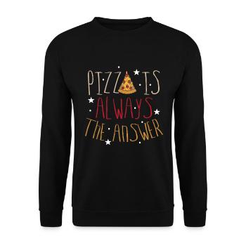pizza - Sweat-shirt Unisexe - noir - Devant - Alina (178cm) & Michal (187cm)