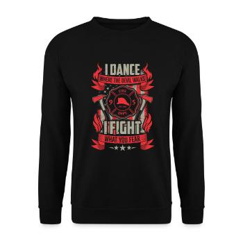 Firefighters fireman - Unisex Sweatshirt - black - Front - Alina (178cm) & Michal (187cm)