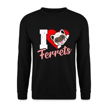 Frettchen - Unisex Pullover - Schwarz - Vorne - Alina (178cm) & Michal (187cm)