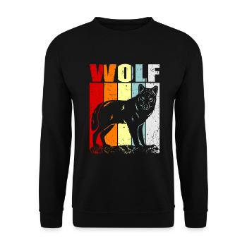 loup - Sweat-shirt Unisexe - noir - Devant - Alina (178cm) & Michal (187cm)