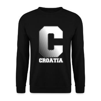 Croatia - Unisex Sweatshirt - black - Front - Alina (178cm) & Michal (187cm)