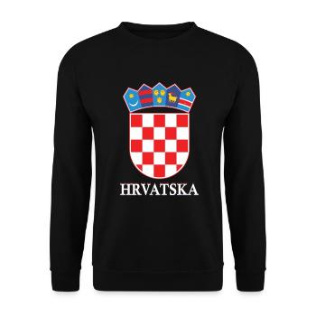 Kroatien Kroatisch Zagreb Geschenk - Unisex Pullover - Schwarz - Vorne - Alina (178cm) & Michal (187cm)