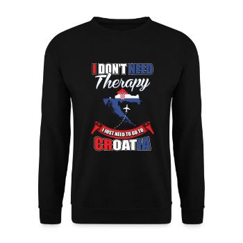 Croatia - Unisex Sweatshirt - black - Front - Alina (178cm) & Michal (187cm)