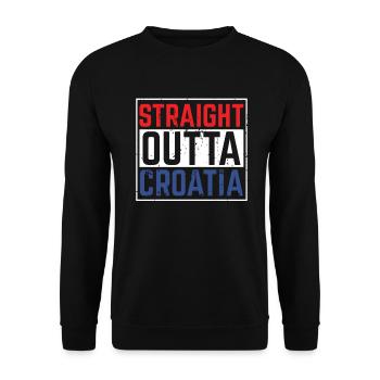 Kroatien Kroatisch Zagreb Geschenk - Unisex Pullover - Schwarz - Vorne - Alina (178cm) & Michal (187cm)