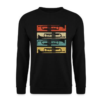 Trumpet Play Trumpet Band Gift - Unisex Sweatshirt - black - Front - Alina (178cm) & Michal (187cm)